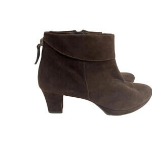 Paul Green Women's  Boot Size 5 1/2P Chocolate Brown Suede Bootie Block Heel